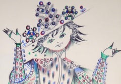 L'Arlequin de Noël - Original Pen Drawing on Paper by Buscot - Mid 1900