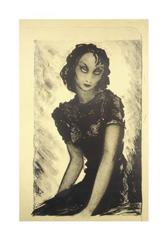 Femme - Lithographie originale d'Arthure Greuell - Début 1900