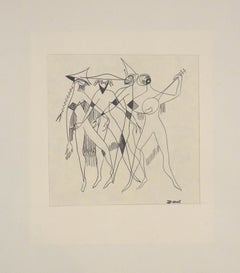 The Party - Original Ink Drawing on Paper by Buscot
