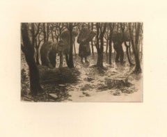 The Sheaves - Original-Radierung von Lon Desbourisons - Zweite Hälfte des 18. Jahrhunderts