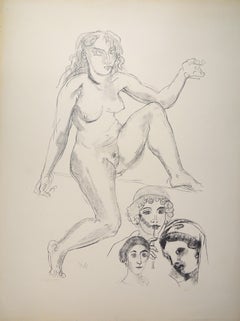 Female Nude - Original Lithograph by Raymond Veysset - Mid 1900