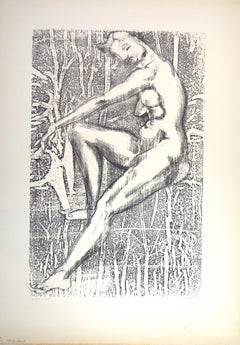 Standing Female Nude - Original Lithograph by Raymond Veysset