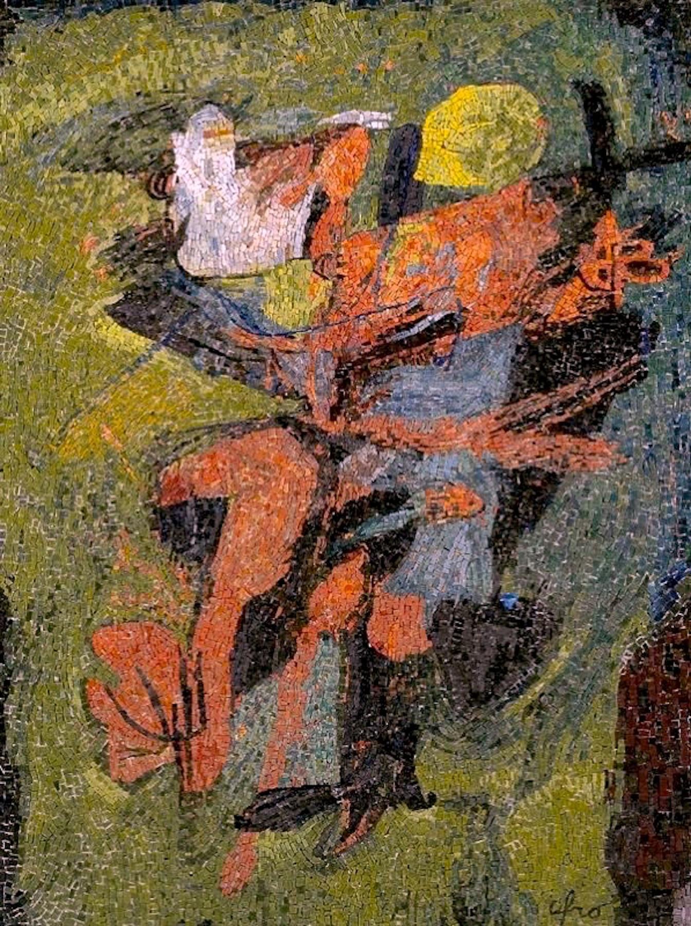Boy with Turkey - Mosaic by Afro Basaldella - 1955