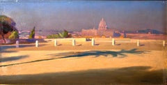 Piazzale del Pincio – Öl auf Leinwand von Amedeo Bocchi – 1920, ca.