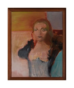 Female Figure - Original Oil on Canvas by Ugo Attardi - 1968