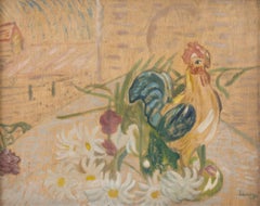 Still Life with Cockerel - Original Oil Painting by Benvenuto Ferrazzi 
