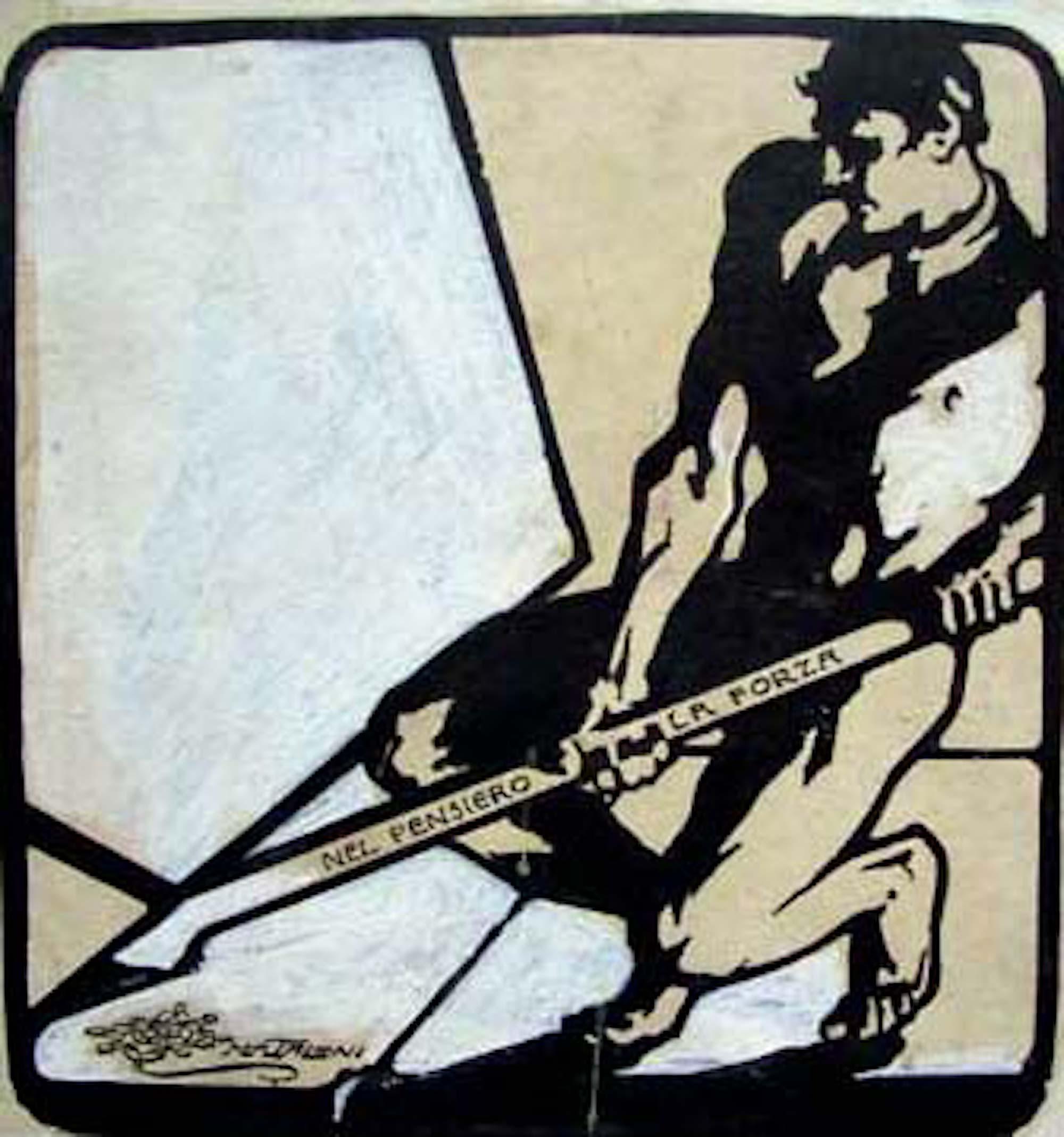 Giovanni Mataloni Figurative Art - Manifesto of Socialism - Ink Drawing by G. Mataloni - 1905