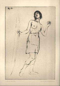 Tanzerin - Original Etching by C.A. Reichel - 1917