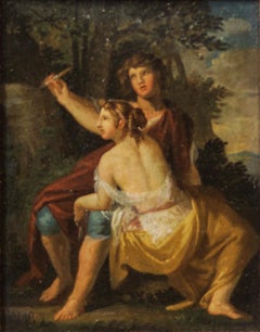 Angelica and Medoro - Huile sur toile de l'école italienne 18ème-19ème siècle