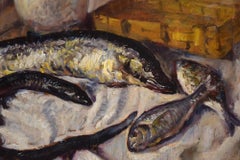 Still Life with Fishes - Oil on Wood Panel