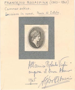 Ancient Cameo - Original Etching by F. Rosaspina - End of 18th Century