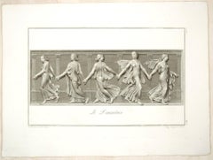 Antique The Dancers - Original Etching by L. Cunego After  B. Nocchi