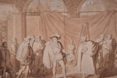 Francesco I and Titian in the Painter's Studio -  Drawing 1824