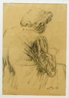 Grandmother - Original Pencil Drawing by Giuseppe Mazzullo - 1933