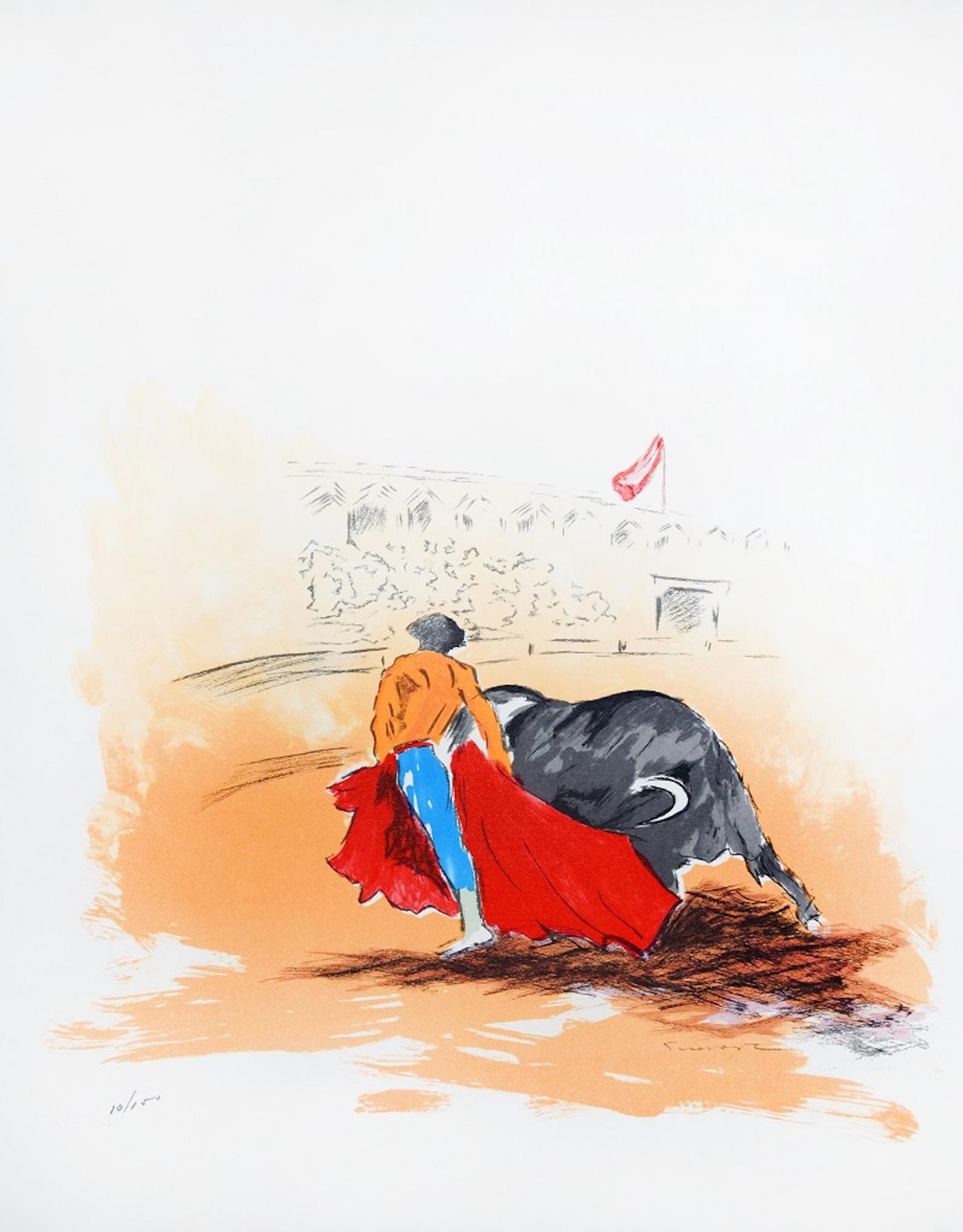 Matador - Original Lithograph by José Guevara - 1990s