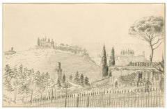 Boboli Gardens - Original Pencil Drawing by Anonymous Artist - 1889