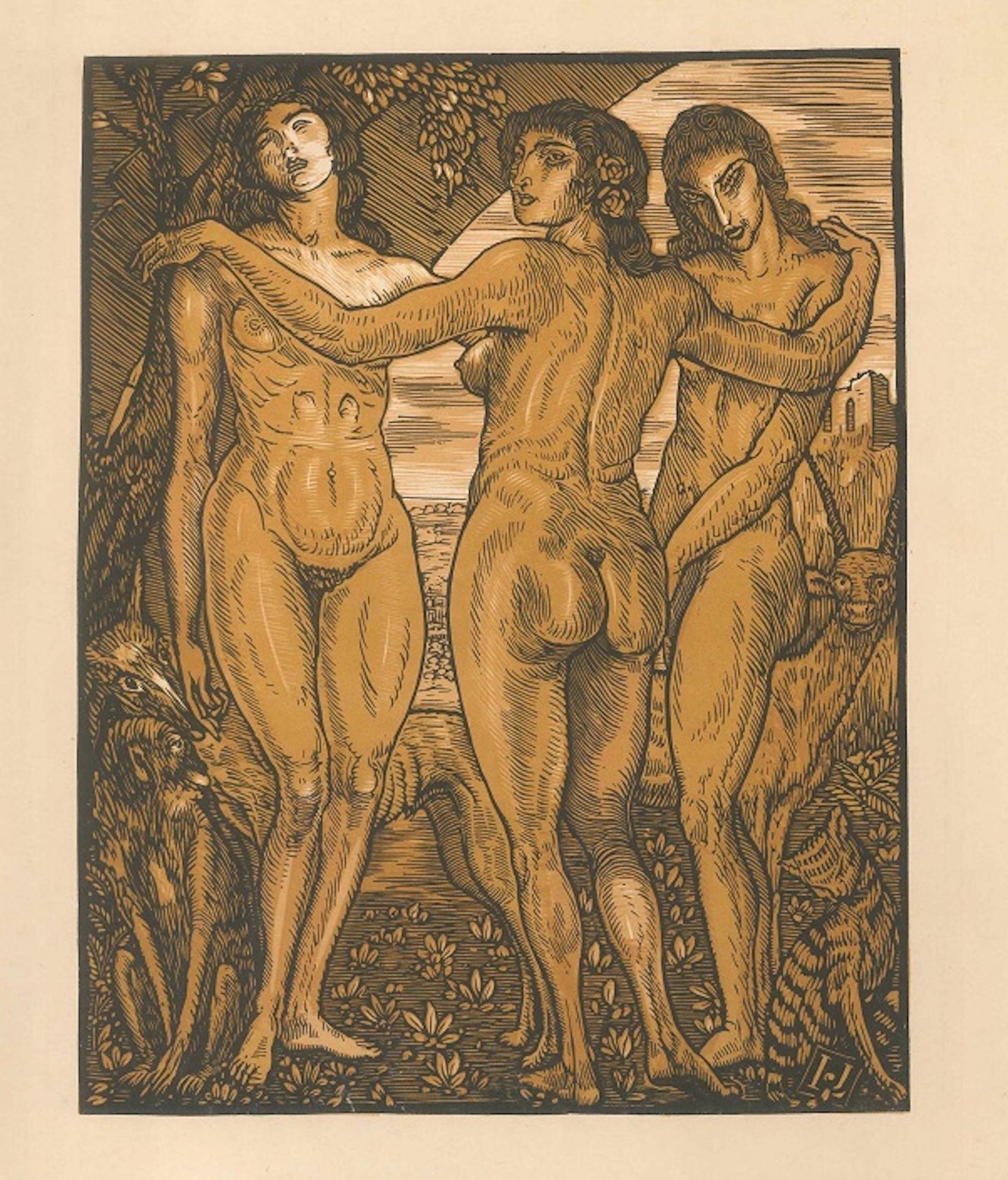 Les Femmes de ce Temps  Radierung von Louis Jou  1925