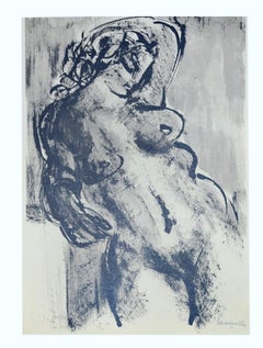 Nude - Original Lithograph by Giuseppe Mazzullo - Mid 20th Century