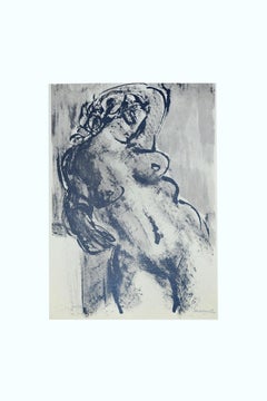 Nude - Original Lithograph by Giuseppe Mazzullo - Mid 20th Century