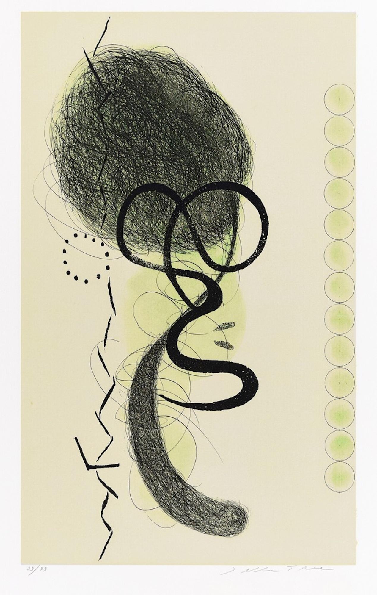 Movimiento abstracto - Aguafuerte de E. Della Torre - Años 70