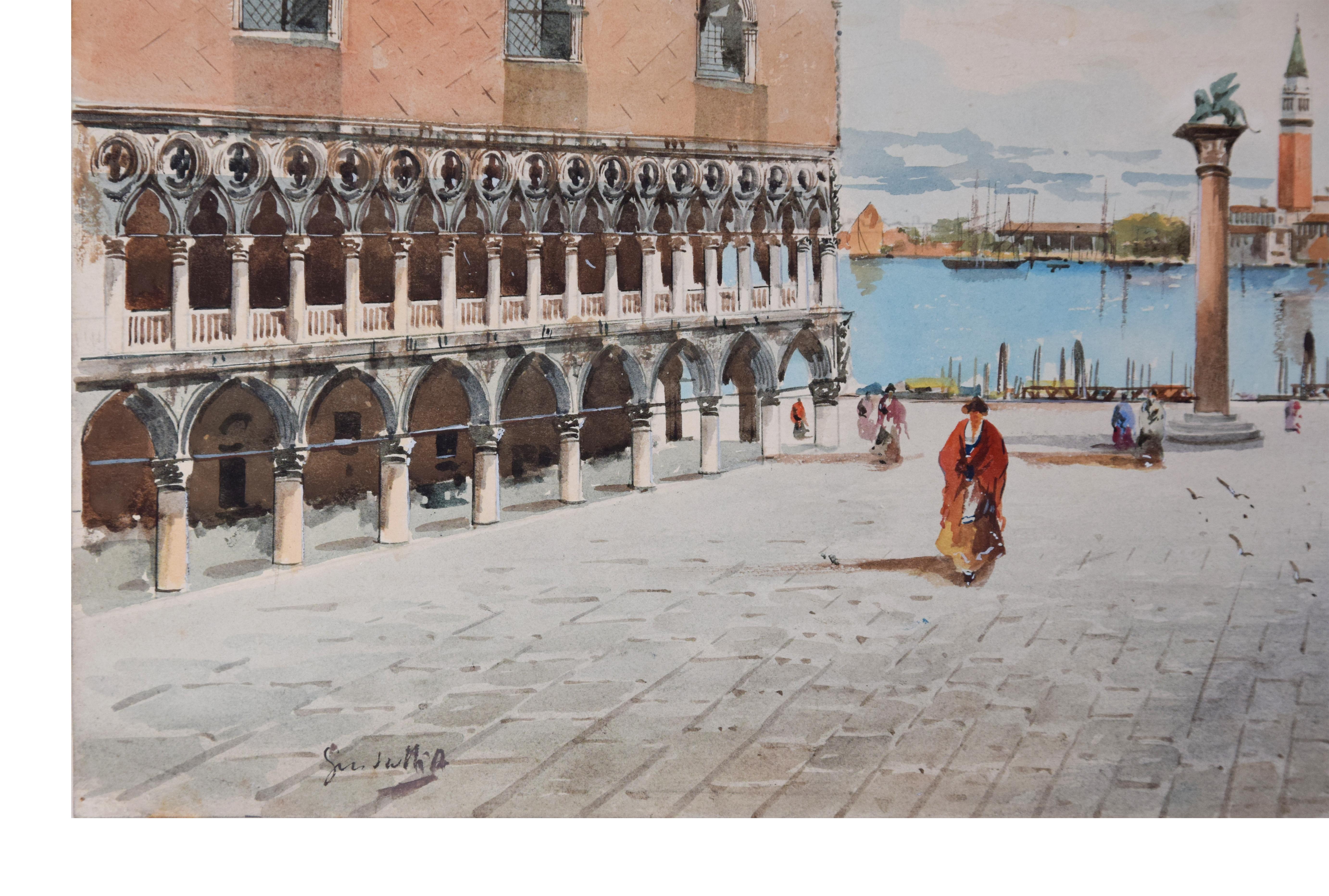 Venice, Piazza San Marco - Watercolor by A. Guidotti - Art by Antonio Guidotti