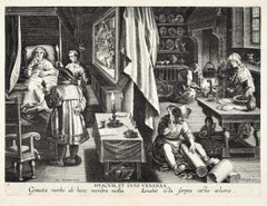 Hyacum, Et Lues Venerea - Original Etching by Jan Van der Straet - End of 1500