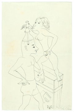 Quel che ti pare (Whatever you Want)-Original Ink drawing by Primo Zeglio-1950s