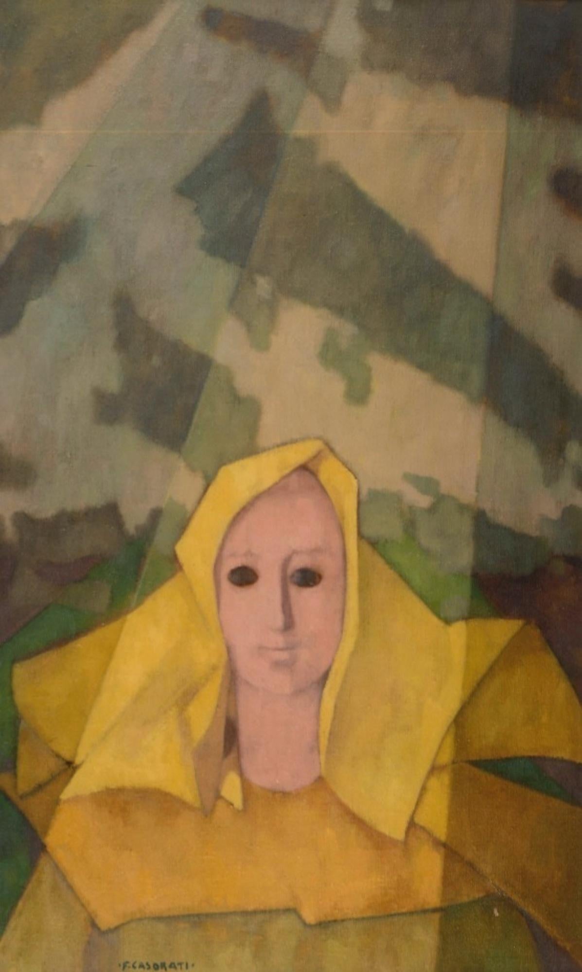 Composition 1955 - Huile sur toile de Felice Casorati - 1955