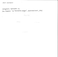 Le Troisième Angle - Original Vintage Photo by Eva Klasson - 1976