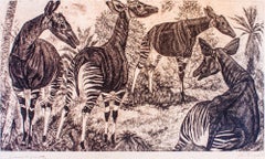 Animals - Original Etching by E. Wiiralt - 1949