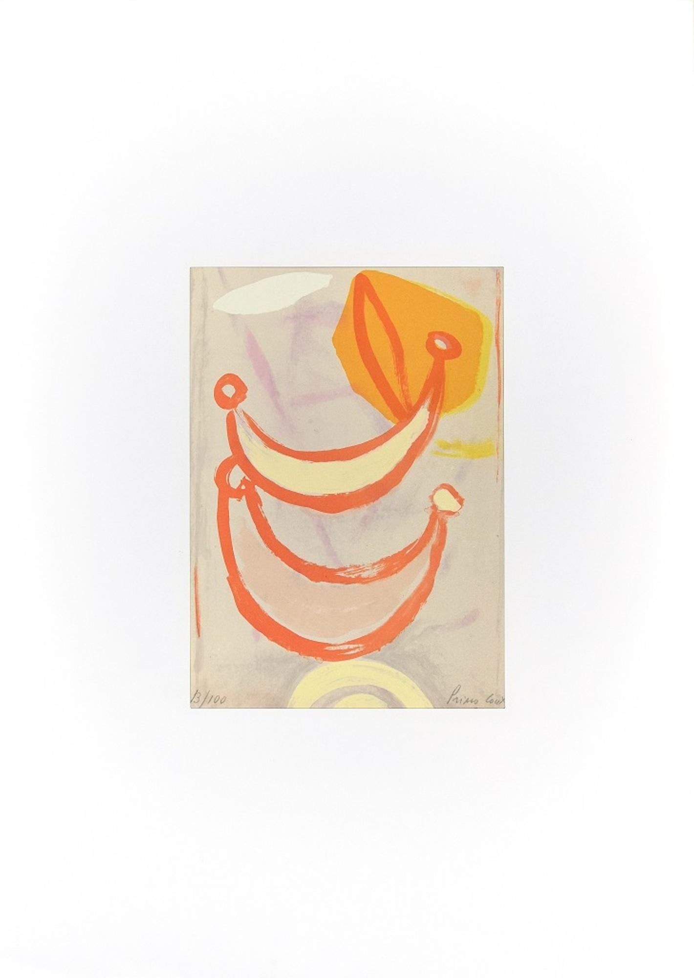 Untitled is an original colored lithograph on cream-colored paper realized by the Italian artist Primo Conti (1900-1988).

A beautiful original print, representing an abstract colorful composition is hand-signed and numbered in pencil by the artist