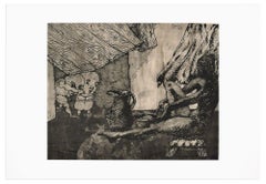 Surrealist Composition - Original China Ink Drawing by Jorge Castillo - 1960 ca.