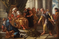 Moses and Aharon - Oil on Canvas by Giuseppe Diziani - Late 18th Century