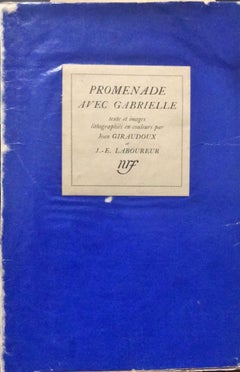 Antique Promenade avec Gabrielle - by Jean Giraudoux - Litho by J.E. Laboureur - 1919