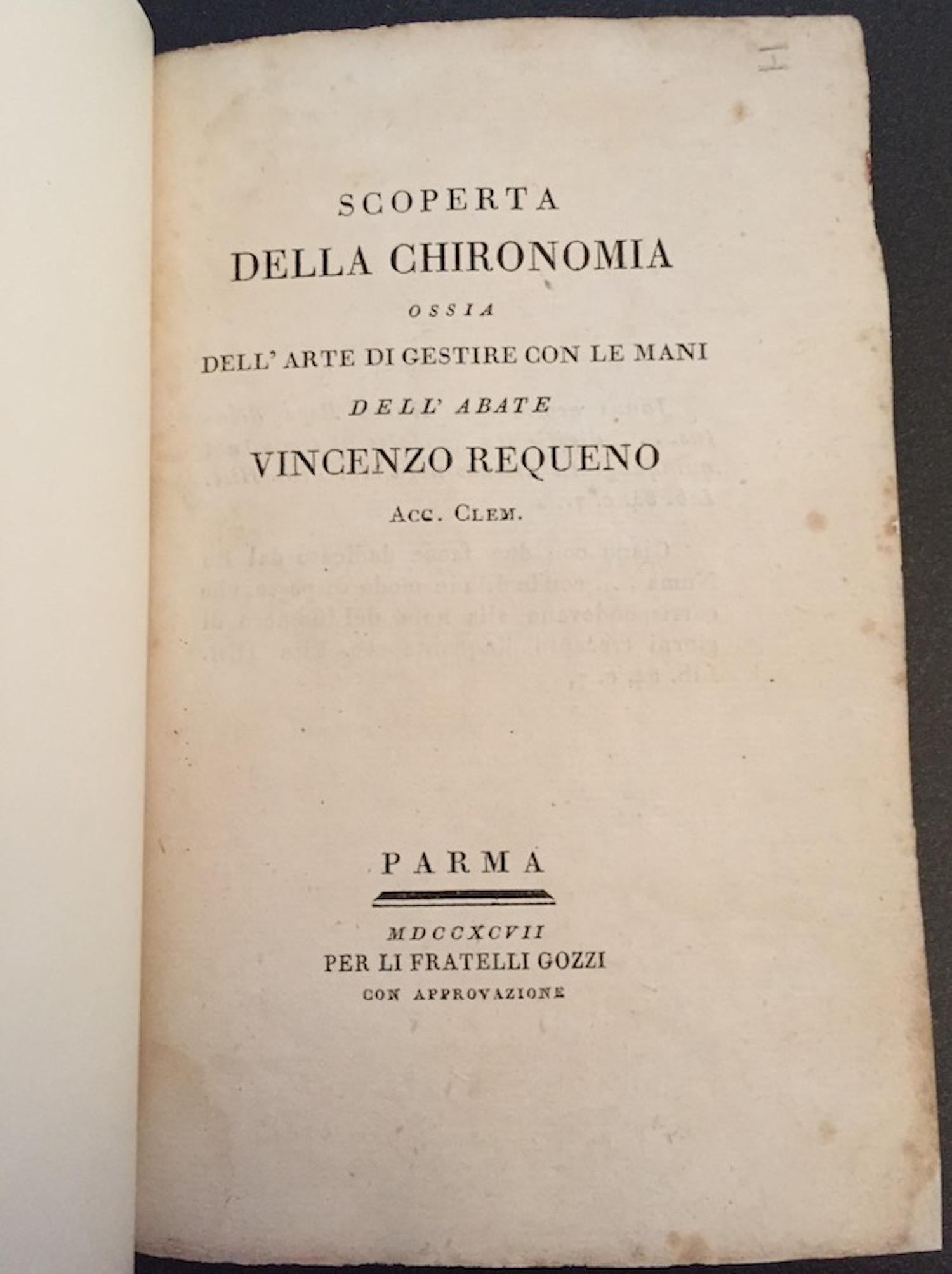 Scoperta della Chironimia ossia dell'arte di gestire con le mani... - 1797 im Angebot 2