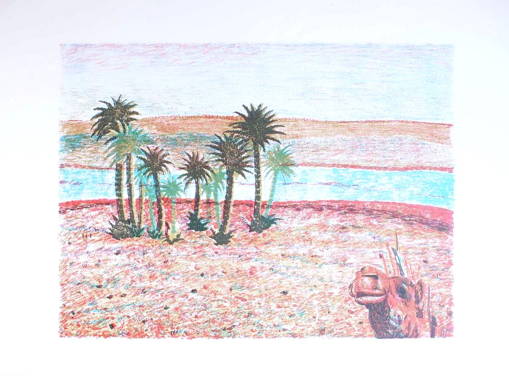 Oasis – Lithographie von Giuseppe Gallizioli – 1980