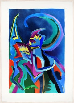 Abstract Colored Composition - Original Screen Print by Gianpistone - 1970s