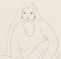 Paysanne d'Egypte - Original-Tuschezeichnung von S. Leclercq-Beuvart - Mitte 1900