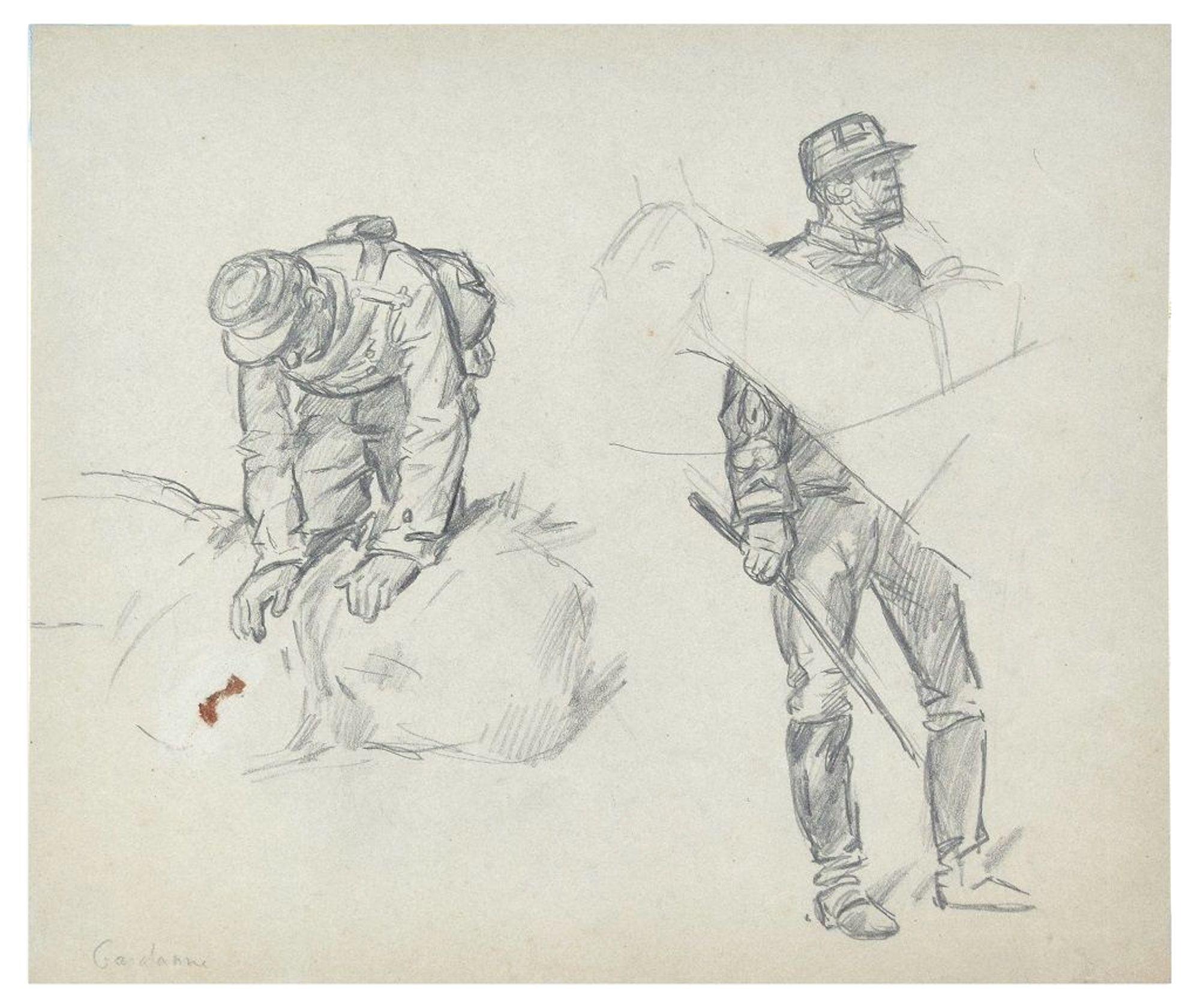 drawing of soldiers