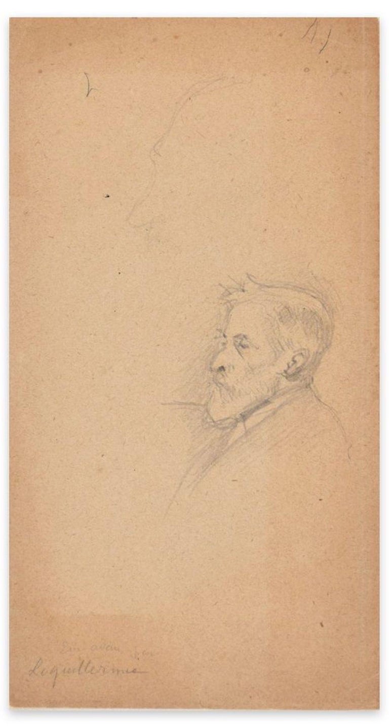Frederic Auguste Laguillermie Profile Of Old Man Original