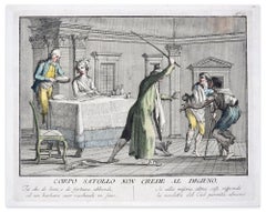 Corpo Satollo on Crede al Digiuno - Hand Colored Etching by C. Lasinio - 1788