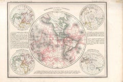 Hemisphere Of The New Continent - Ancient Map by J.G. Heck - 1834.