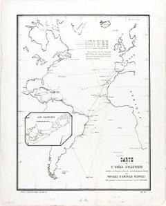 Antique Carte de l'Ocean Atlantique - by F. A. de Varnhagen - 1865