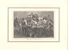 Original-Holzschnitt nach Bertall von Sénateurs de Kellogg - 1880er Jahre