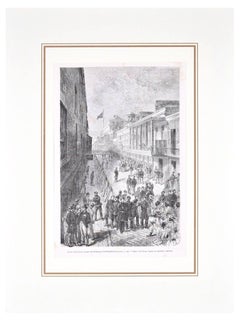 La rue Saint Louis - Stampa xilografica originale di A. Bertrand, dopo Valnay - 1880