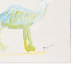 Camel - Oil on Cardboard by Lillo Bartoloni - 1974