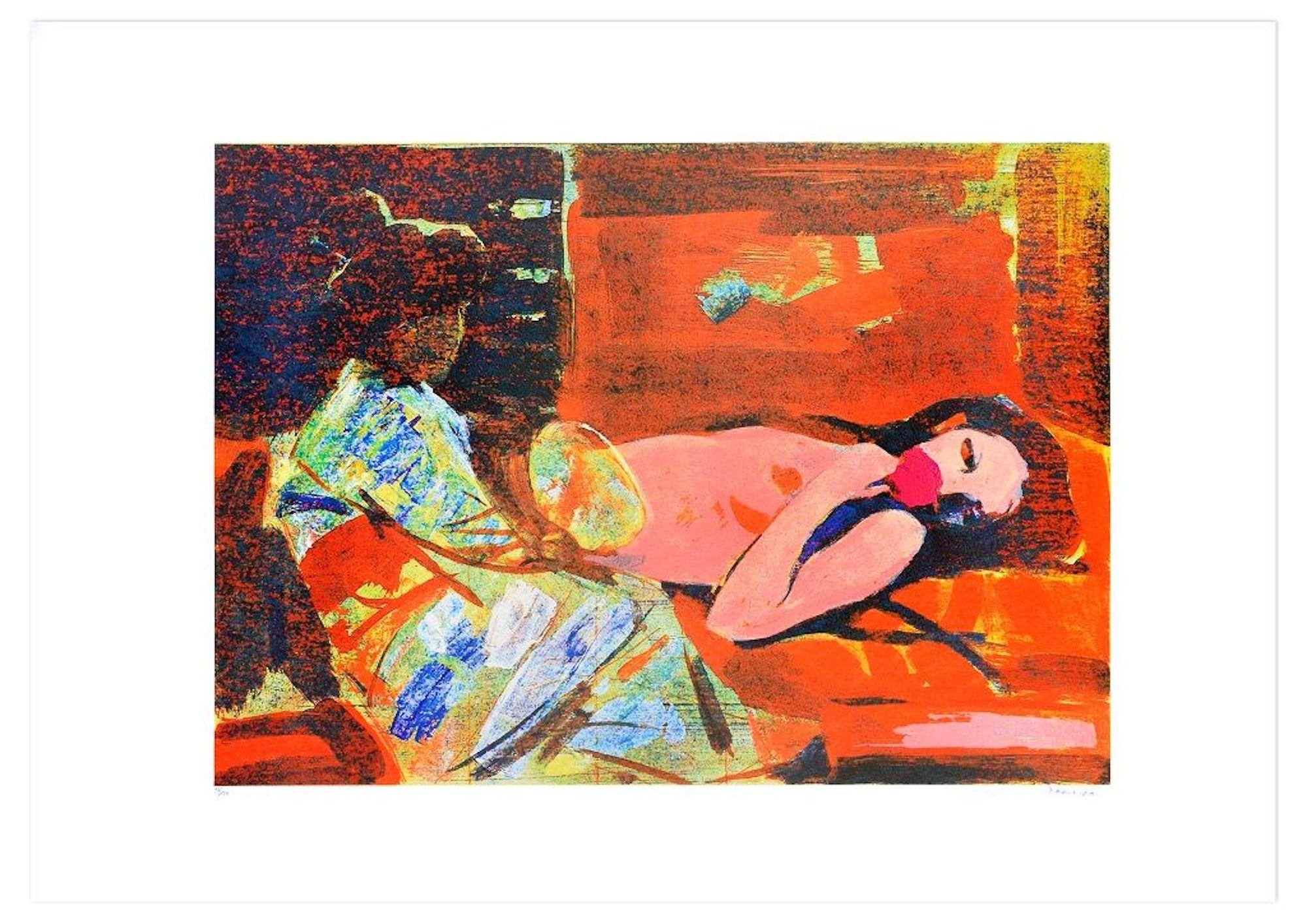 Siesta - Original Screen Print by G. Tampieri - 1988