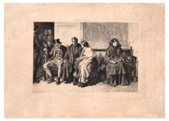 Leaving Home - Etching by E. Ramus After Franch Holl - 1878