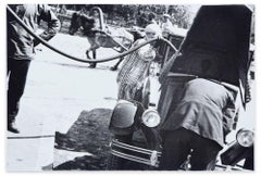 At the Petrol Station - Vintage Silver Salt Photograph by A. Rodcenko