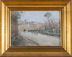 Hinterland napolitaine - techniques mixtes sur carton de R. Leone - années 1920